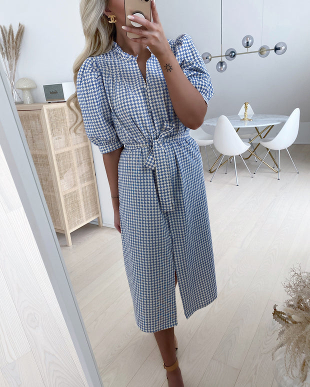 Love627-8 dress blue check