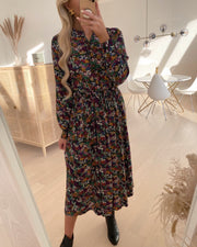 Tanisa maxi dress black/purple flower