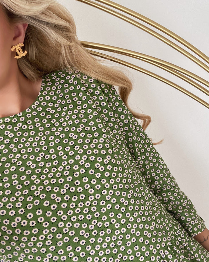 Vero Moda kjole simone o-neck 3/4 willow bough