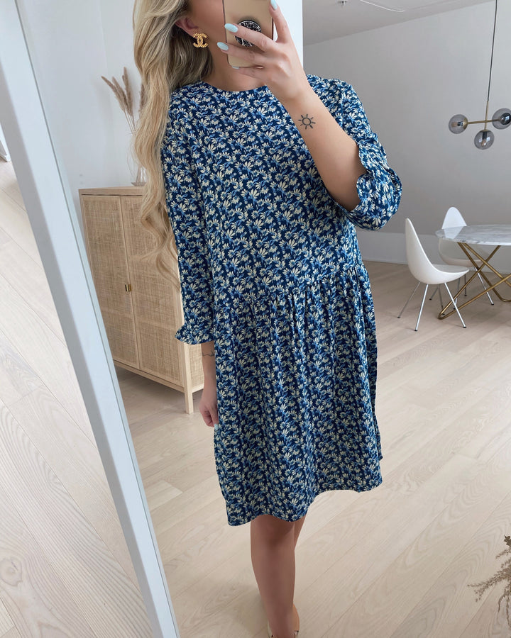 Vero Moda kjole simone o-neck 3/4 poseidon margerie