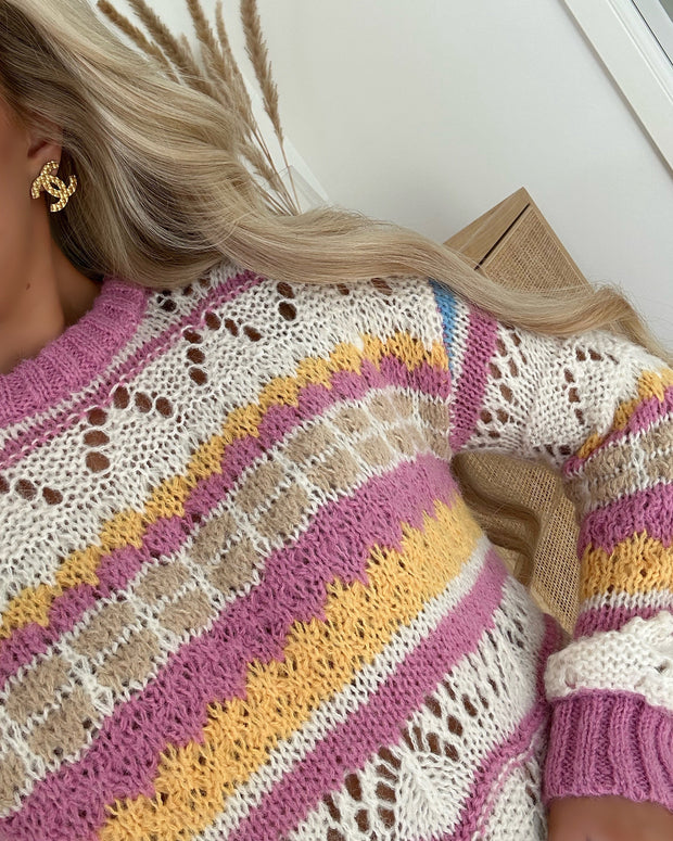Rhapsody ls o-neck pullover cyclamen