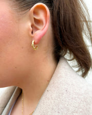 Hammered hoops earring gold