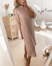 Hella 3/4 loose calf dress oatmeal/cherry