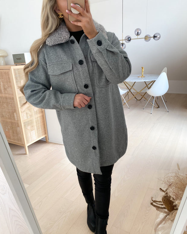 Ollie coat light grey melange