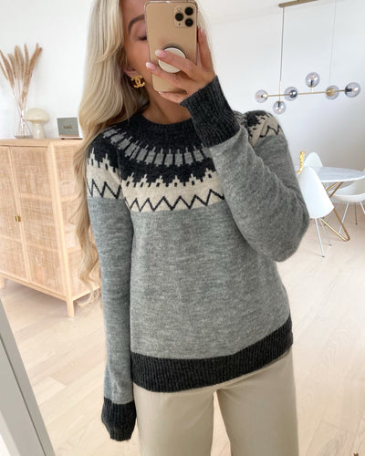 Simone ls o-neck nordic blouse light grey